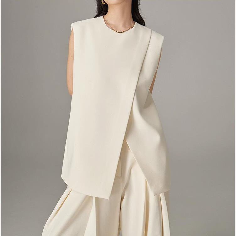 【set】スーツベスト+ギャザーガウチョパンツ２点セットG21397