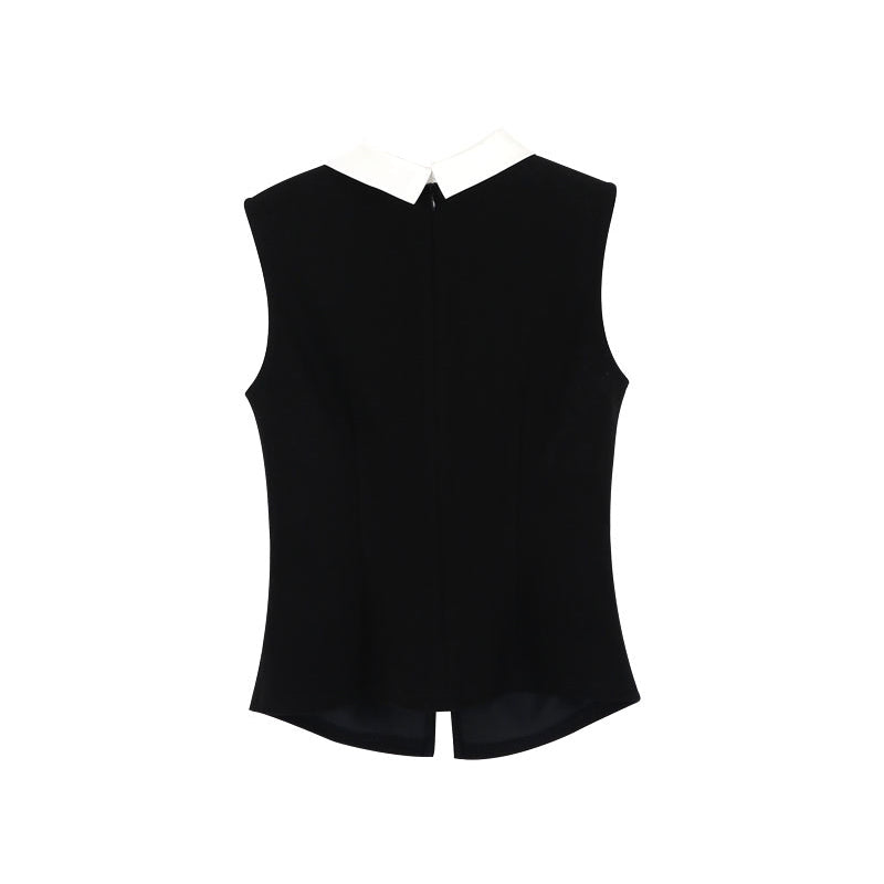 【tops】ノースリーブ配色トップス Q8748