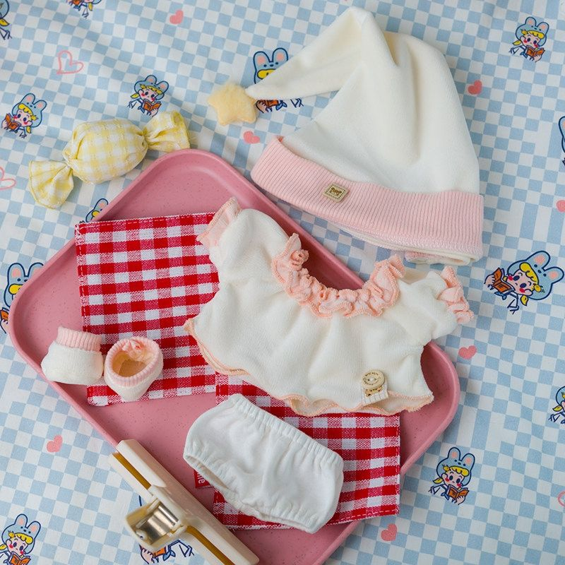 【GOODS】着せ替え 20cm ぬいぐるみ服 パジャマ4点セット Q2501