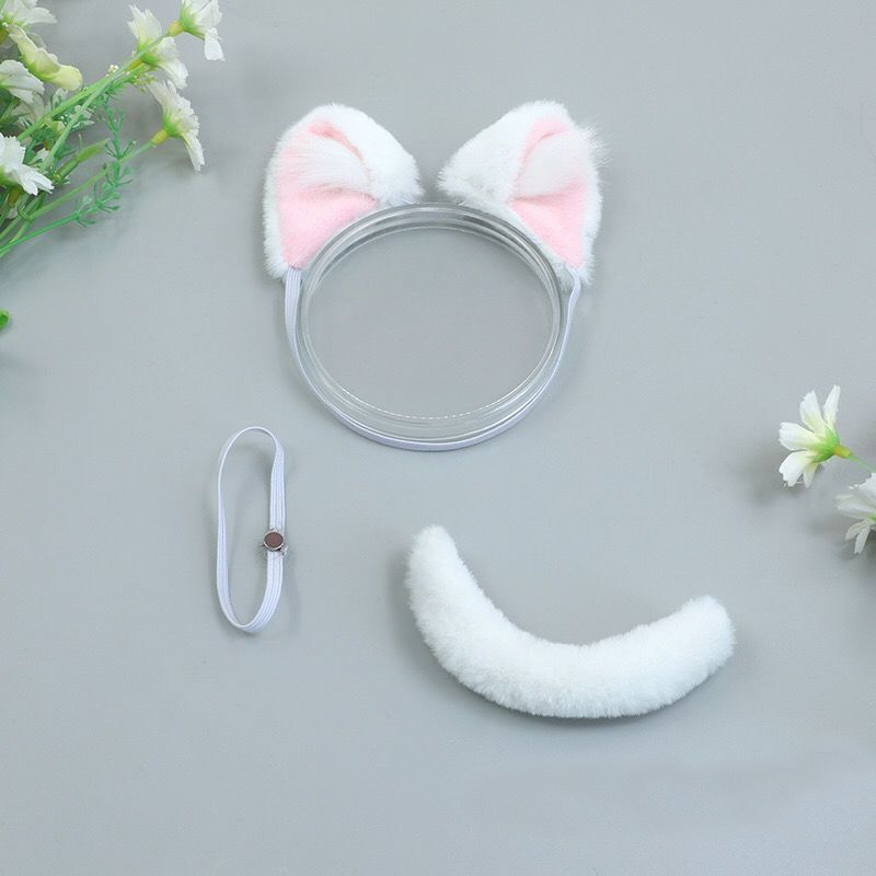 【GOODS】着せ替え  ぬいぐるみ服 猫耳としっぽ セット Q2559