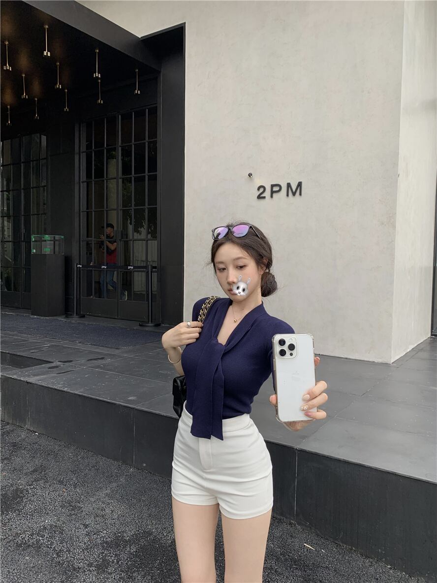 【tops】Vネック体型カバーTシャツG21336