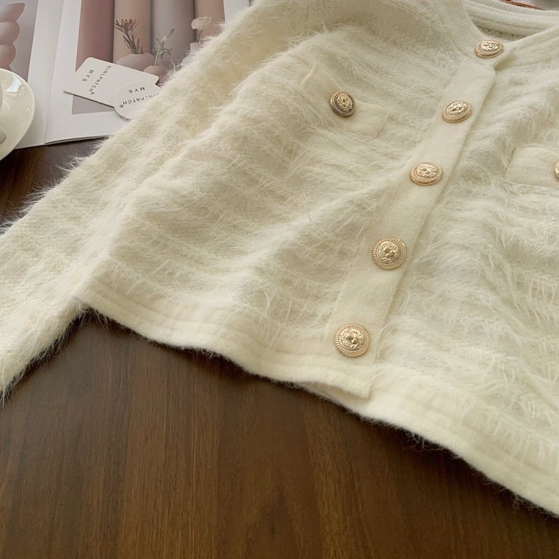 【outer】クルーネックニットカーデ　M27211