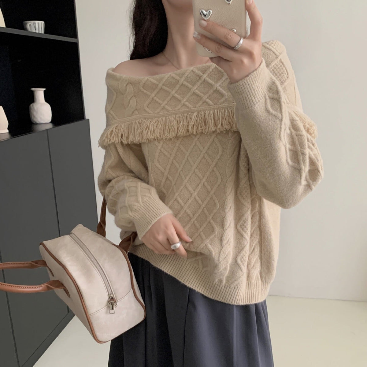 【tops】ボートネックニットセーター　M26280