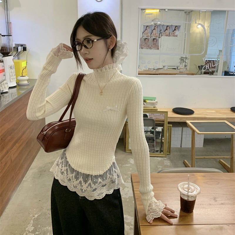 【tops】ドッキングニットトップス　M27458