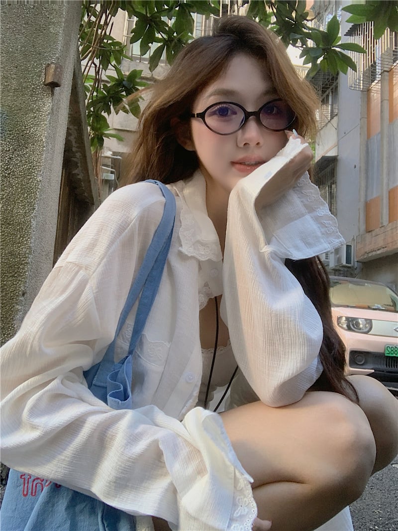 【tops】紫外線対策シャツトップス　M25177