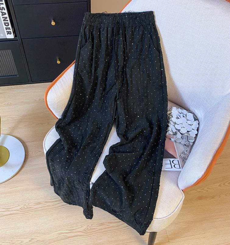 【bottoms】キラキラダメージガウチョパンツF7488