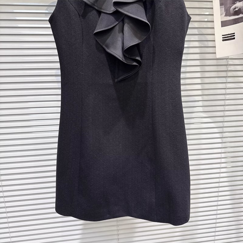 【dress】3色展開ベストワンピース Q7890