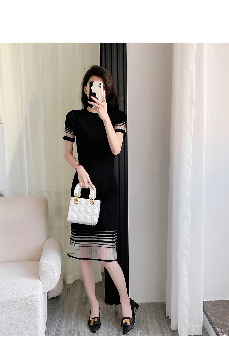 【dress】ラウンドネックニットワンピース G21131