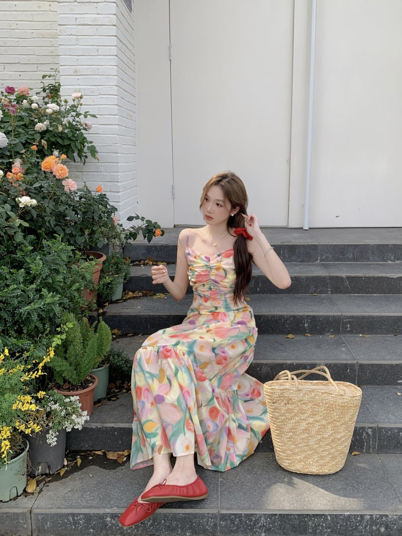 【dress】花柄キャミワンピース　M25317
