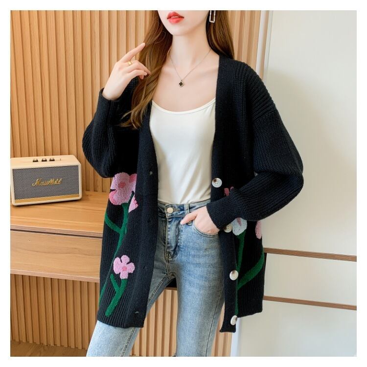 【outer】Vネックニットカーデ　M18404