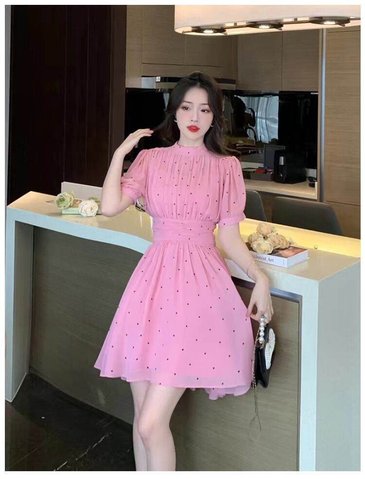 【dress】シフォンドット柄ワンピース G20653