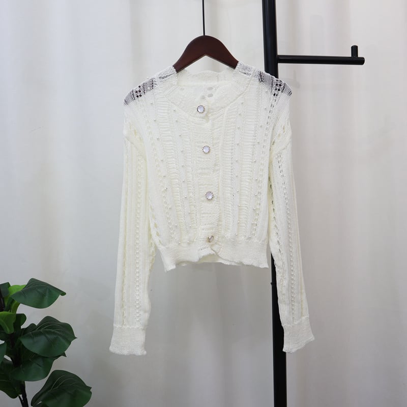 【outer】カットワークニットカーデ　M25765