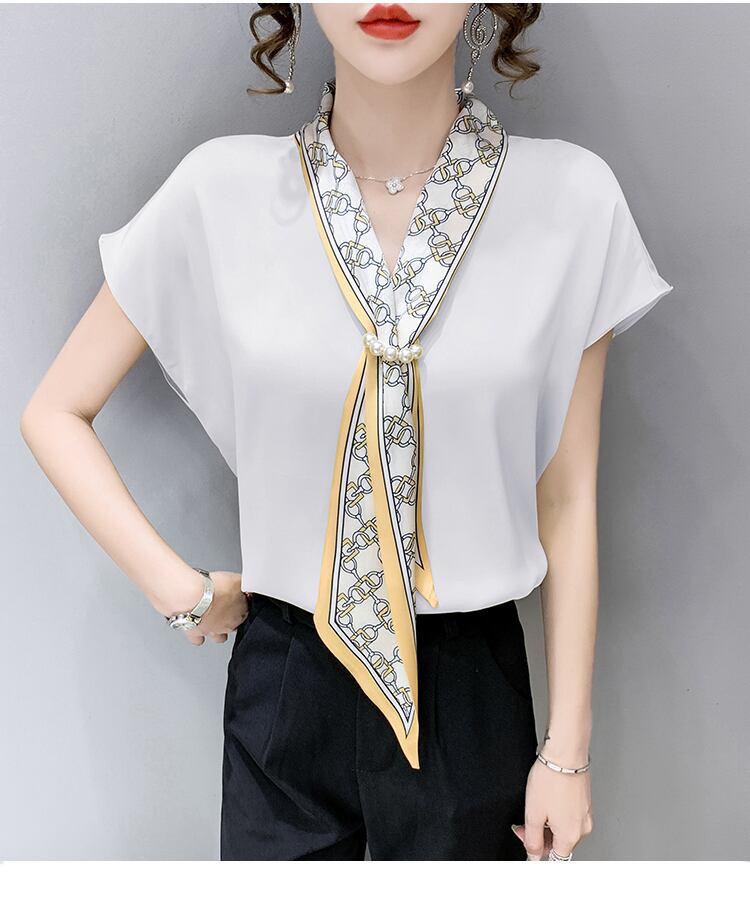 【tops】エレガント フランス風 上品なシルエットスウィートノースリーブシフォンシャツ G6716