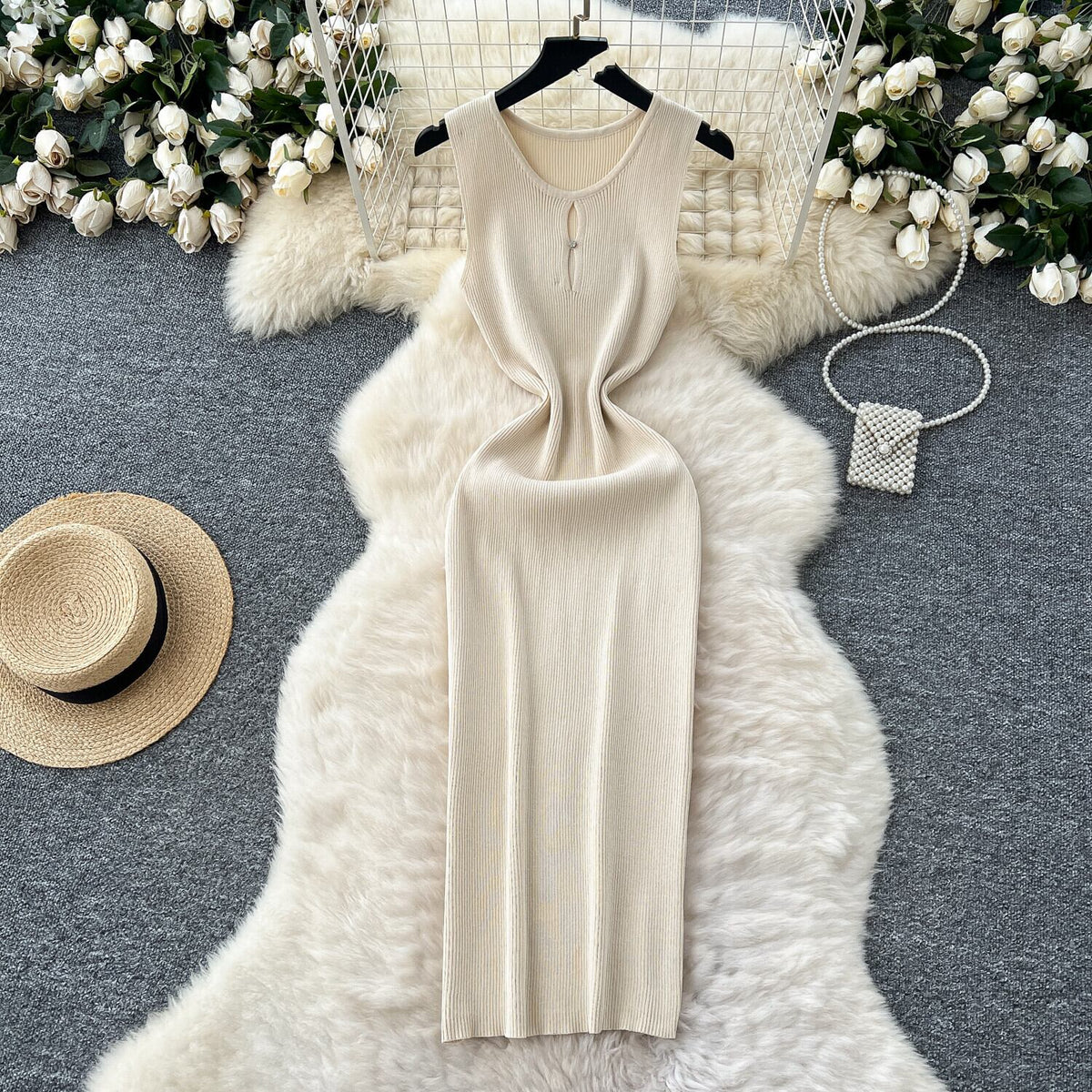 【dress】ノースリーブニットワンピース　M29709