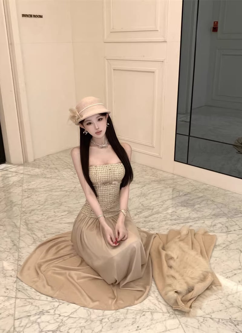 【dress】ロングチューブワンピース Q8461