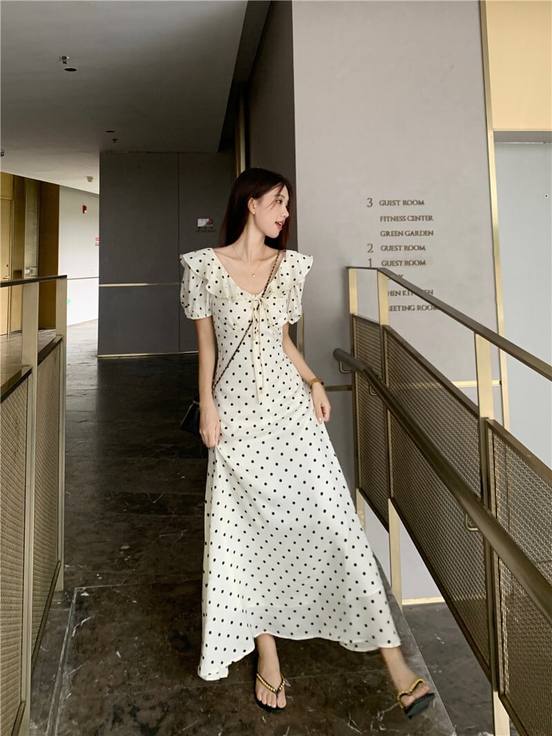 【dress】ドット柄ワンピース　M24031