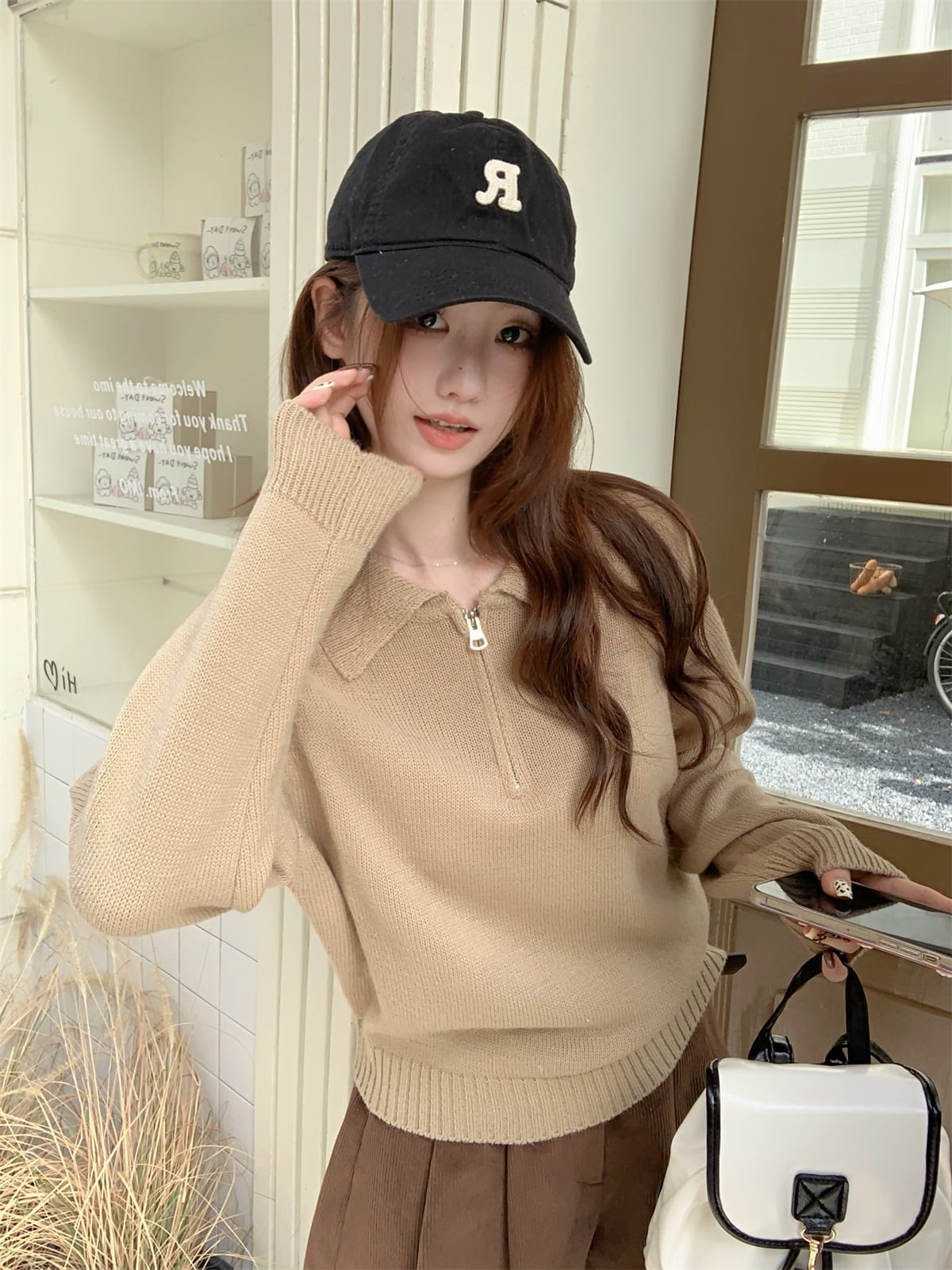 【tops】ファスナーニットセーター　M27061