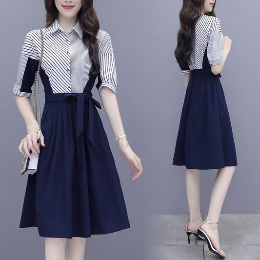 【dress】ファッションエレガント好感度UP!気質満点レトロ夏着痩せ ワンピース G0353