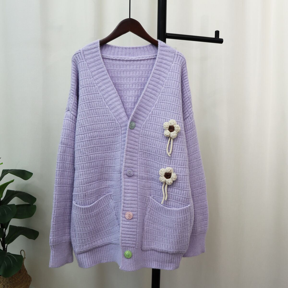 【outer】Vネックニットカーデ　M18707