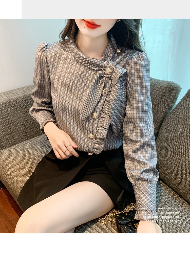 【tops】チェック柄シャツトップス　M25345