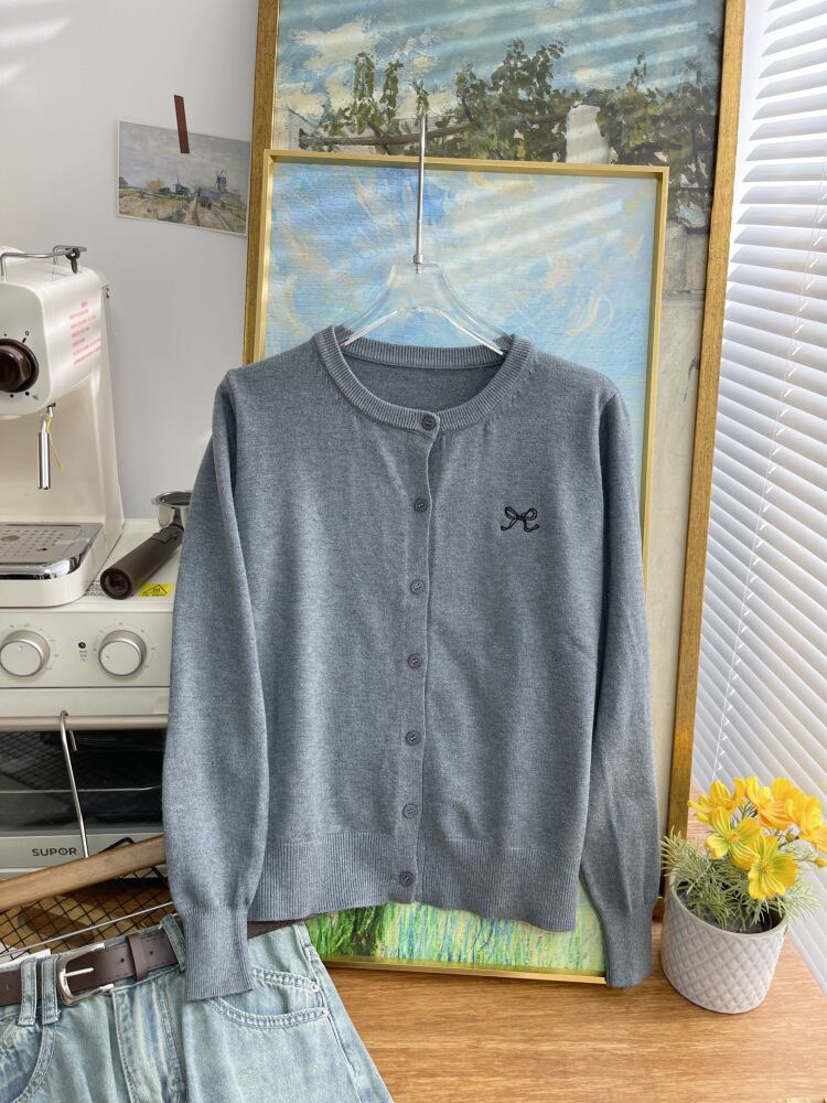 【outer】リボン刺繍カーディガン     N2825