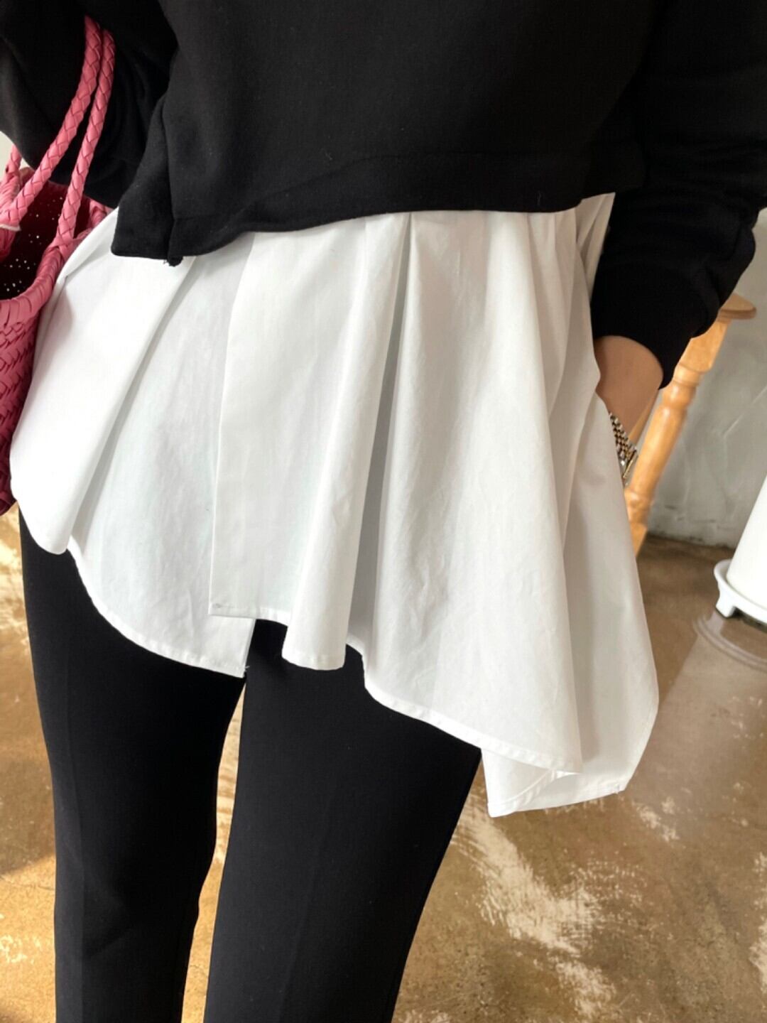 【tops】フリルドッキングパーカー　M18419