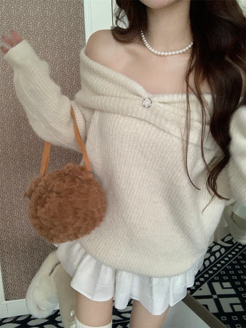 【tops】ボートネックニットセーター　M27363