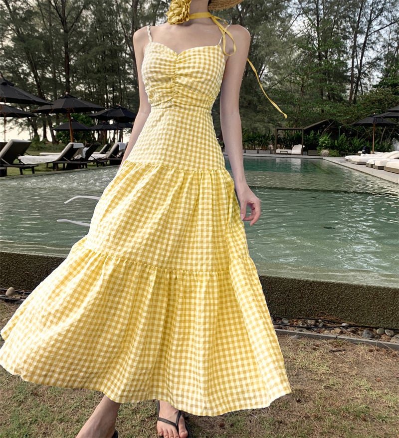 【dress】チェック柄キャミワンピース　M24918
