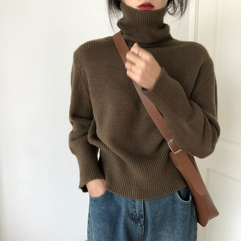 【tops】ハイネックニットプルオーバー　M19163