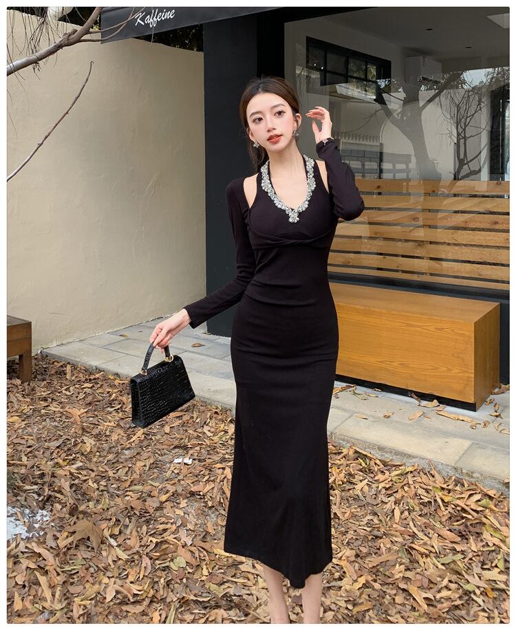 【dress】ビジューデートワンピース　M27454