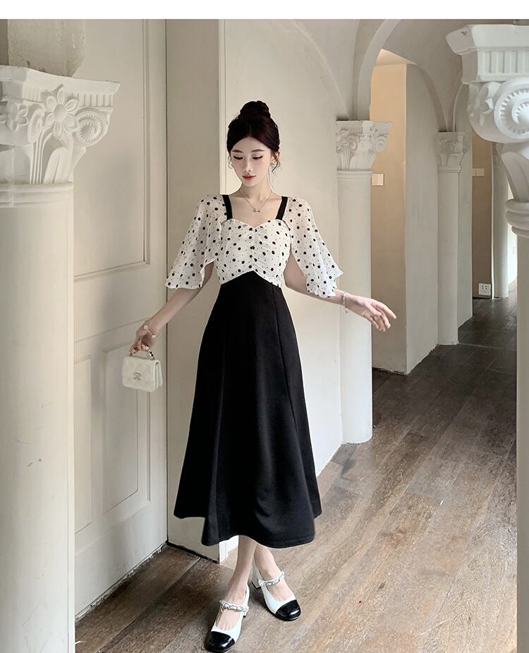 【dress】メッシュ切り替えワンピース G20254