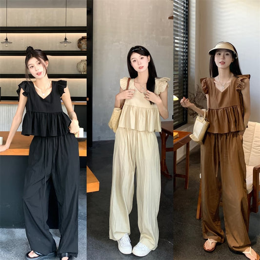 【set】ブラウス+ガウチョパンツ２点セットG21523