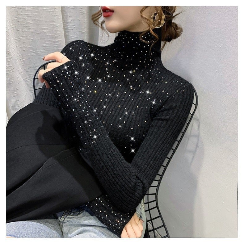 【tops】厚手ハイネックニットセーターG17973