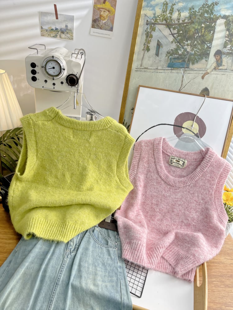 【tops】ニットベスト　M25475