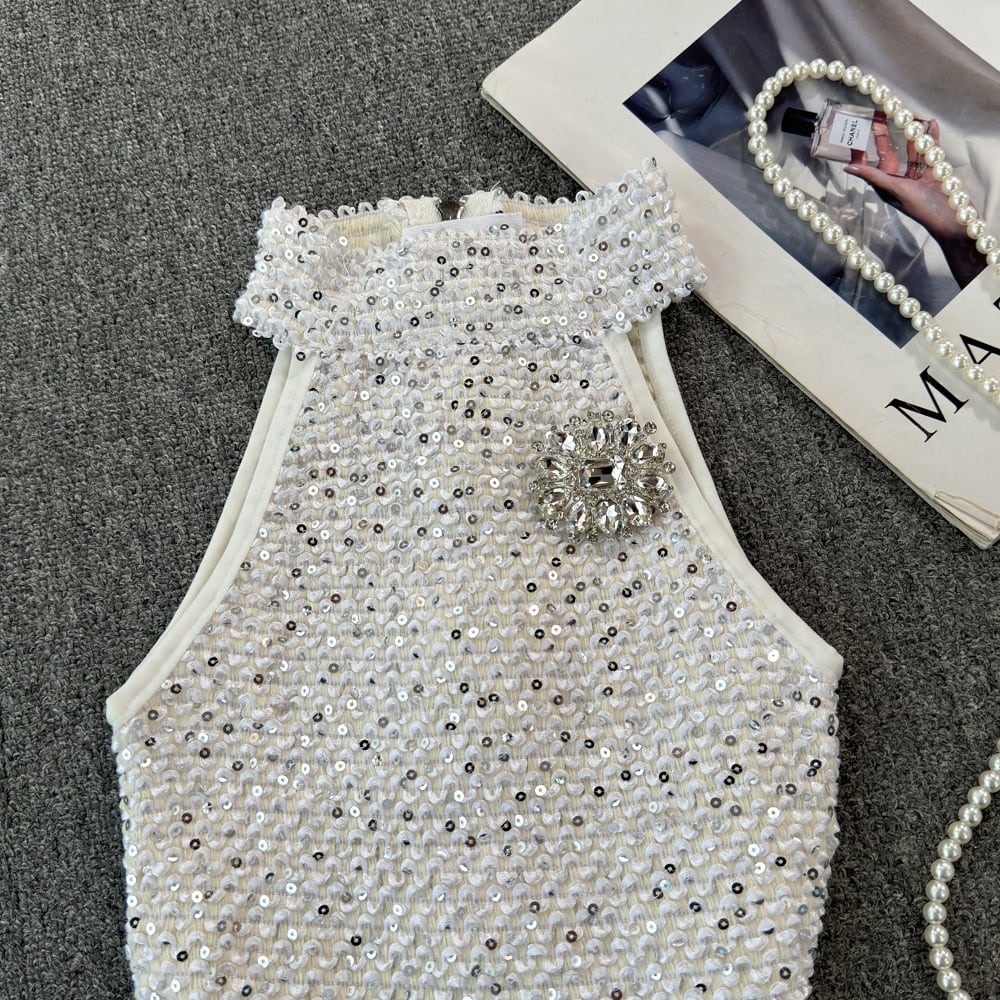 【tops】キラキラノースリーブトップス　M23937