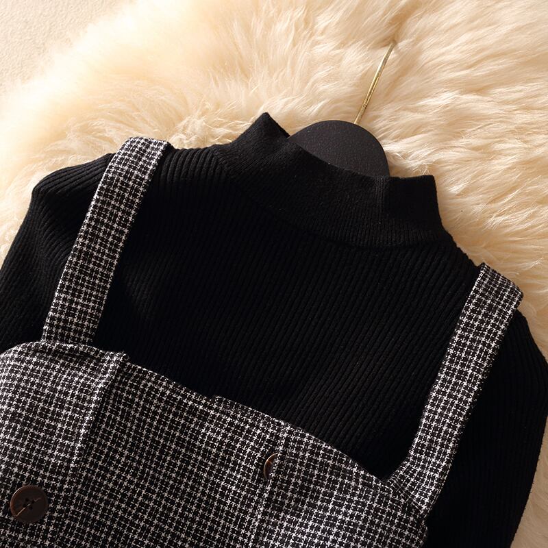 【set】秋冬新作!気質満点レトロニットトップス+ベスト+スカートオシャレ3点セット G2879