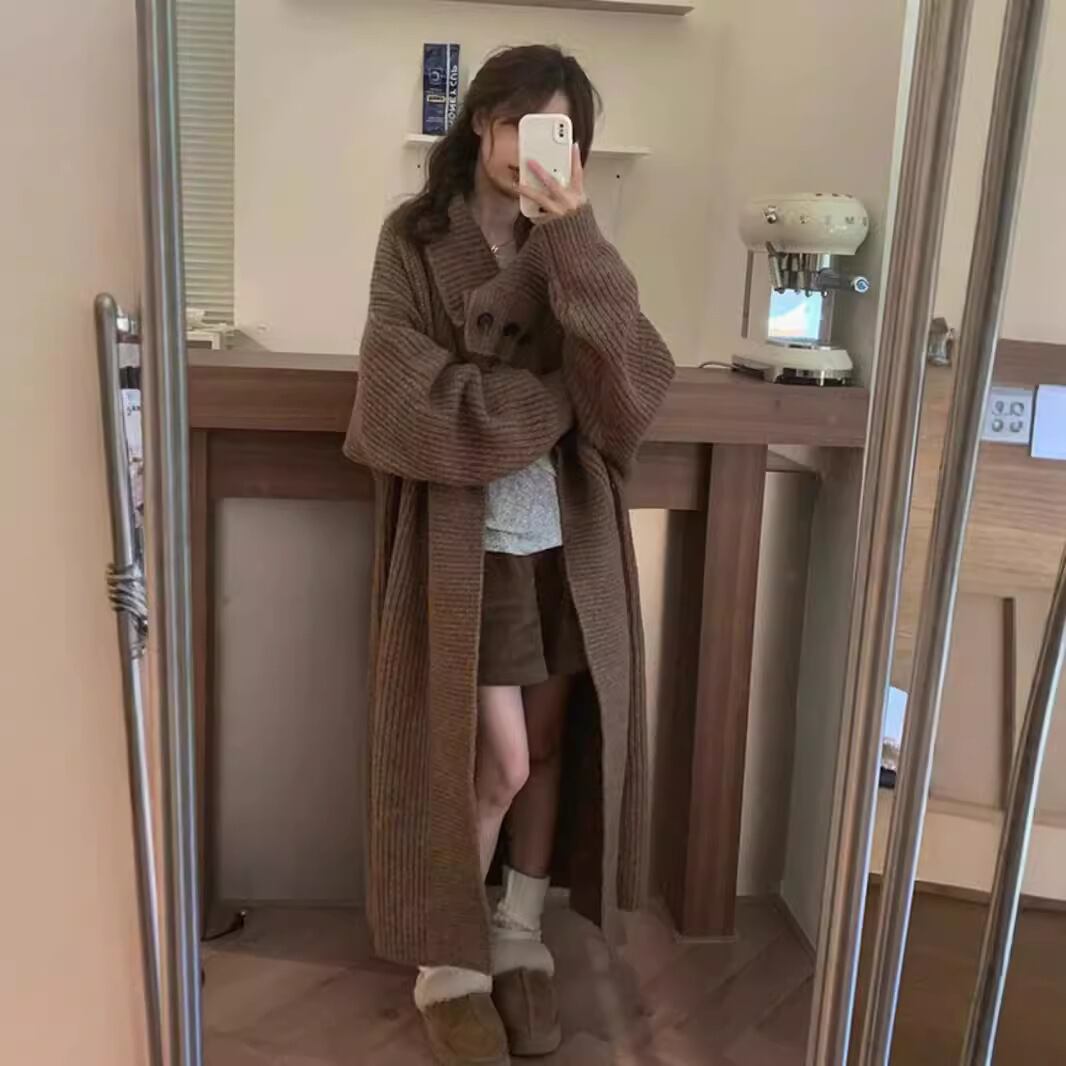 【outer】ロング丈ニットカーデ　M27398