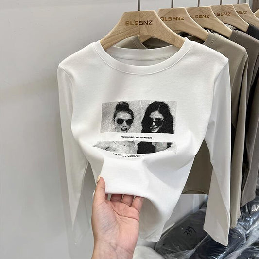 【tops】2色ラウンドネック長袖ＴシャツF7168