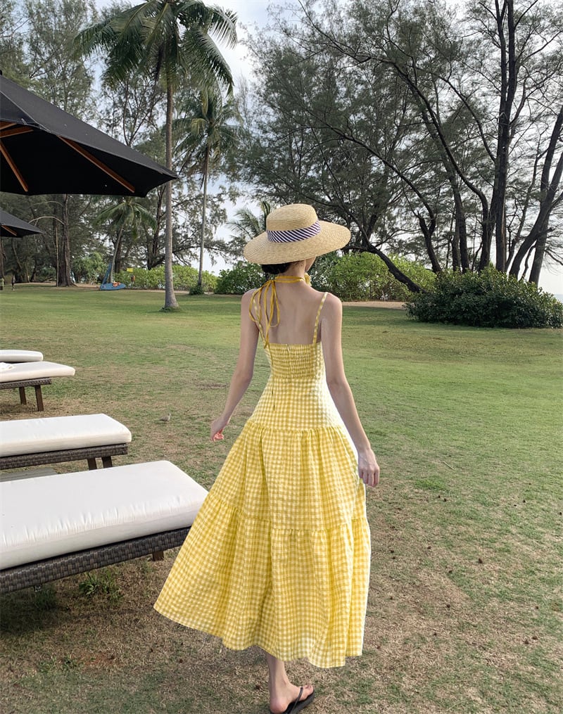 【dress】チェック柄キャミワンピース　M24918