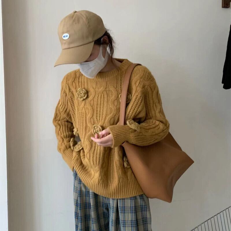【tops】クルーネックニットセーター　M19144