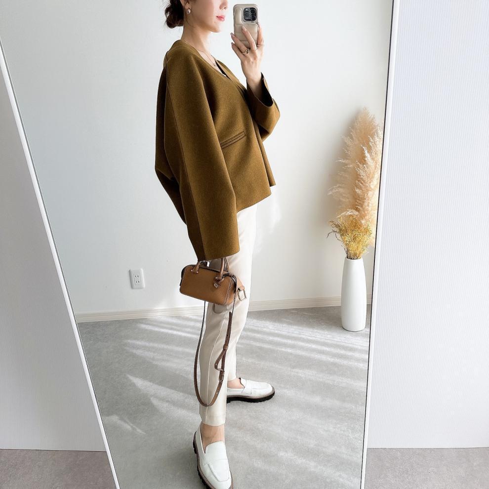 【outer】Vネックショートコート　M27290
