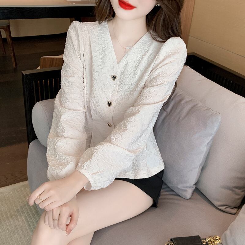 【tops】Vネックシャツトップス　M28618