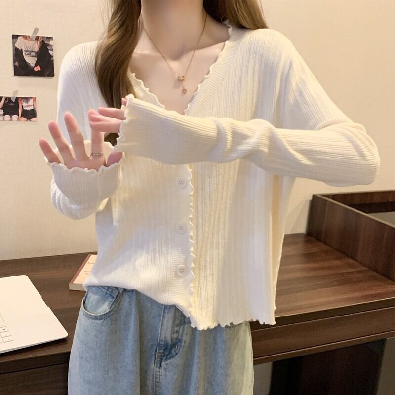 【outer】Vネックニットカーデ　M18883