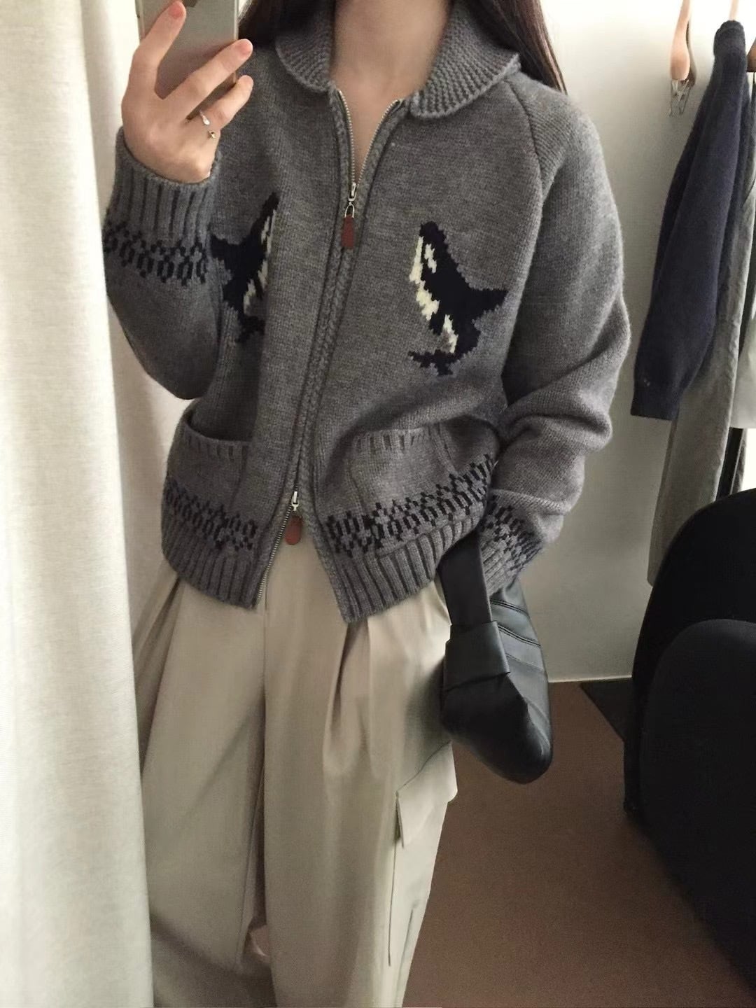 【outer】ファスナーニットカーデ　M27331