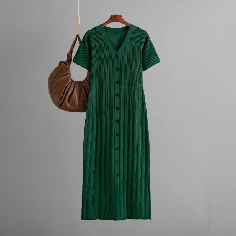 【dress】ボタンデザインニットワンピース　M29735