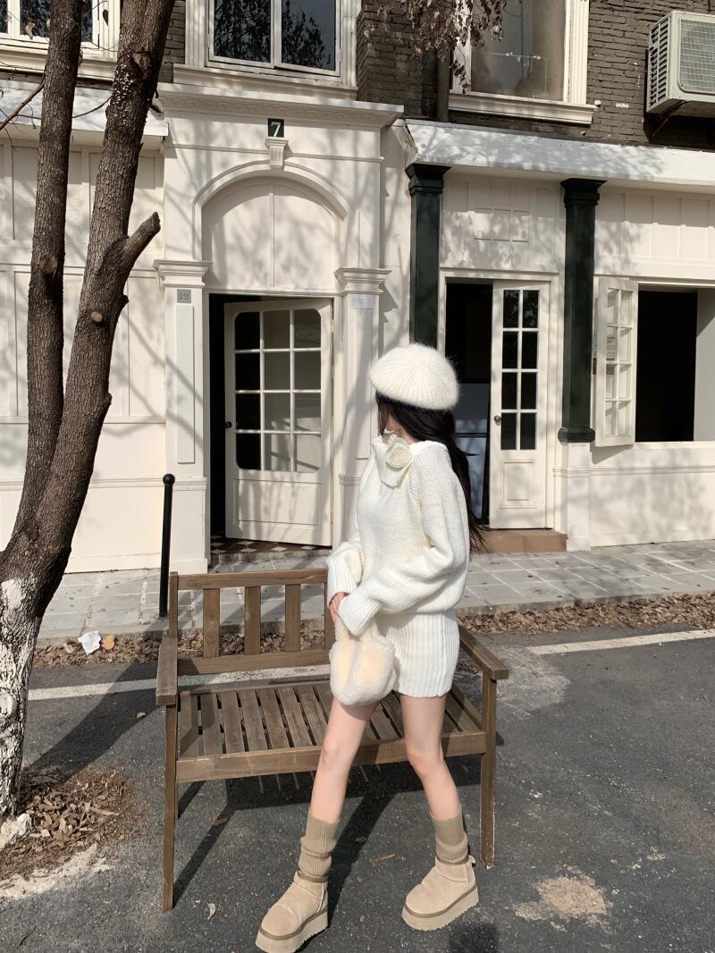 【dress】オフショルダーニットワンピース　M28499