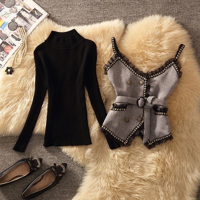 【set】セーター+イレギュラージレ2点セットF6311