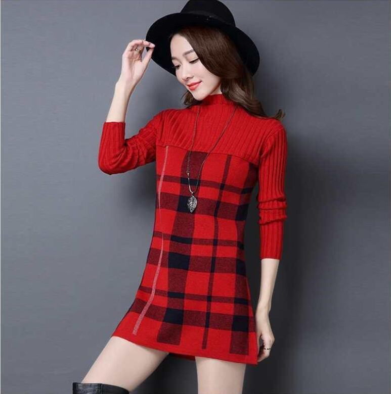 【dress】好感度UP!気質満点レトロ韓流スタイル長袖体型カバー秋冬ワンピース G3403