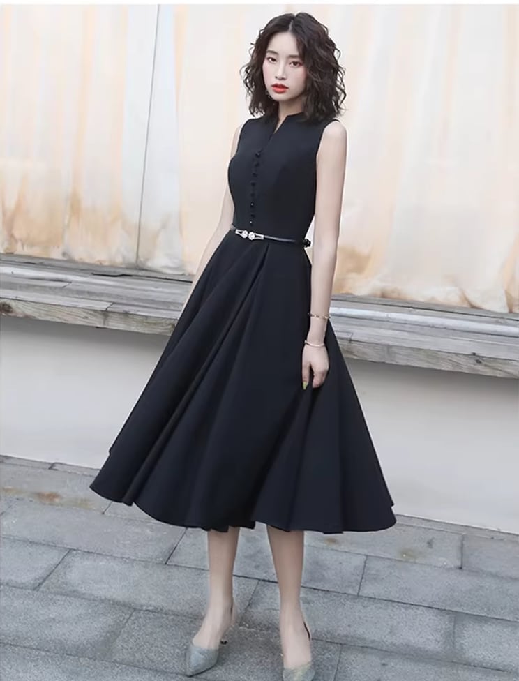【dress】ノースリーブAラインフレアワンピース Q8438