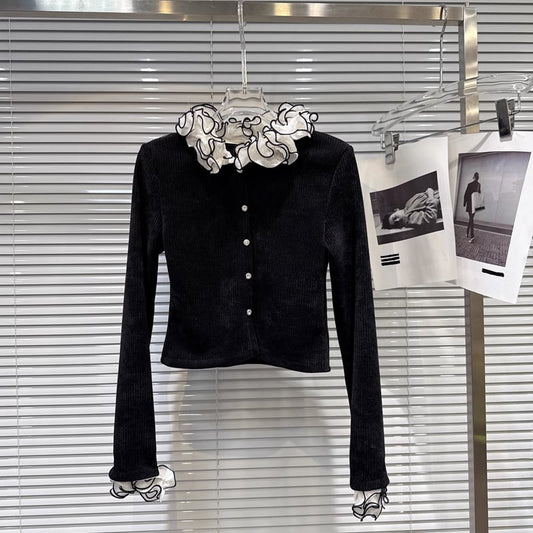 【outer】シフォンフレアドッキングコーデュロイコート Q7347